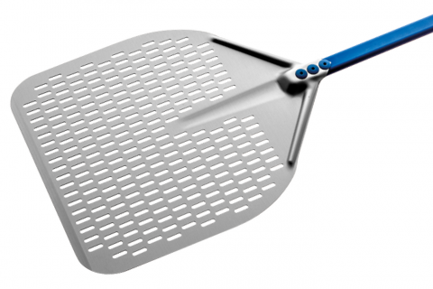 Gi.Metal Aluminum Rectangular Perforated Pizza Peel 12"x 12" 47"