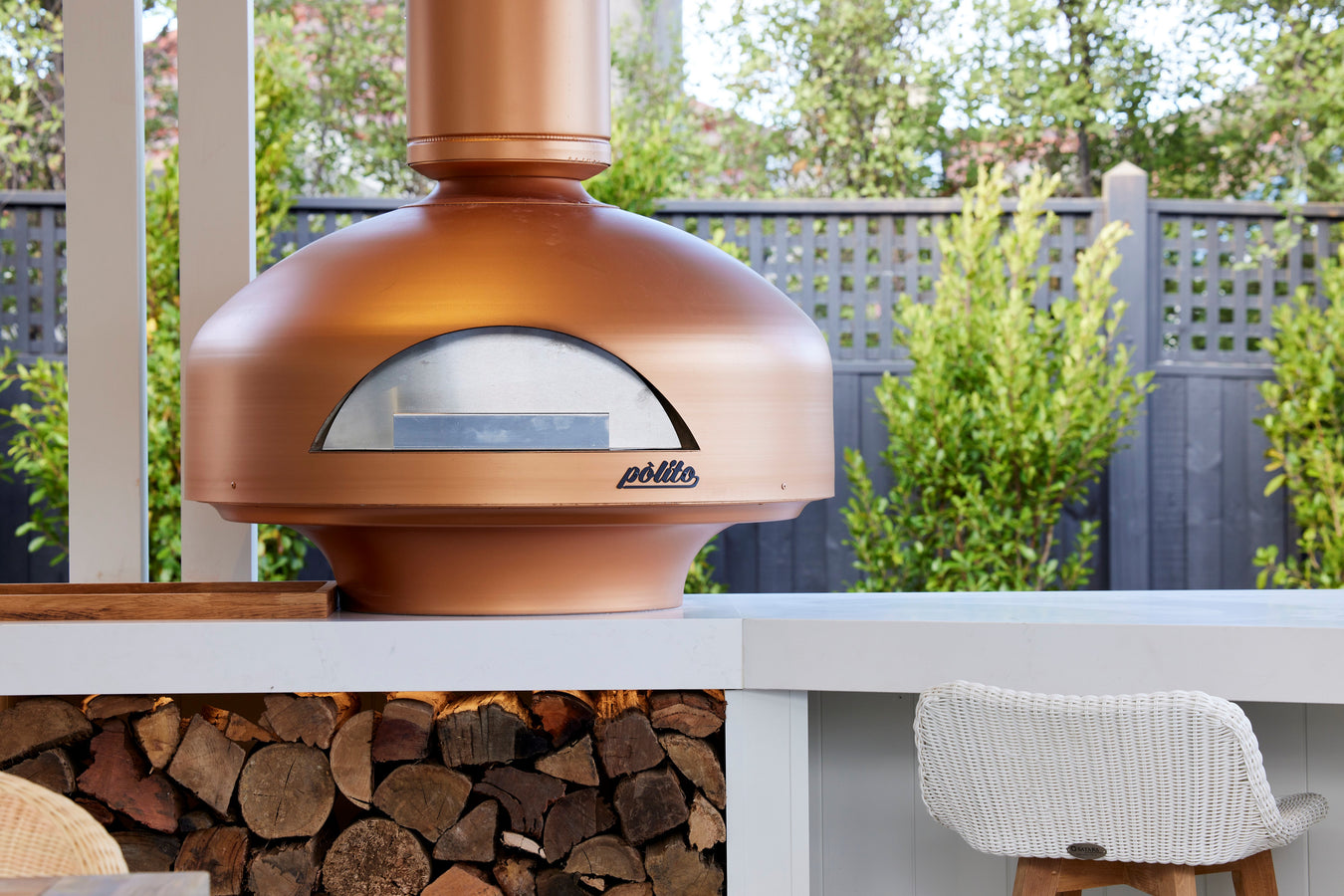 polito giotto wood fire pizza oven in copper