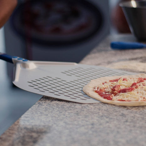 Rectangular Aluminum Perforated Pizza Peel - Azzurra Line