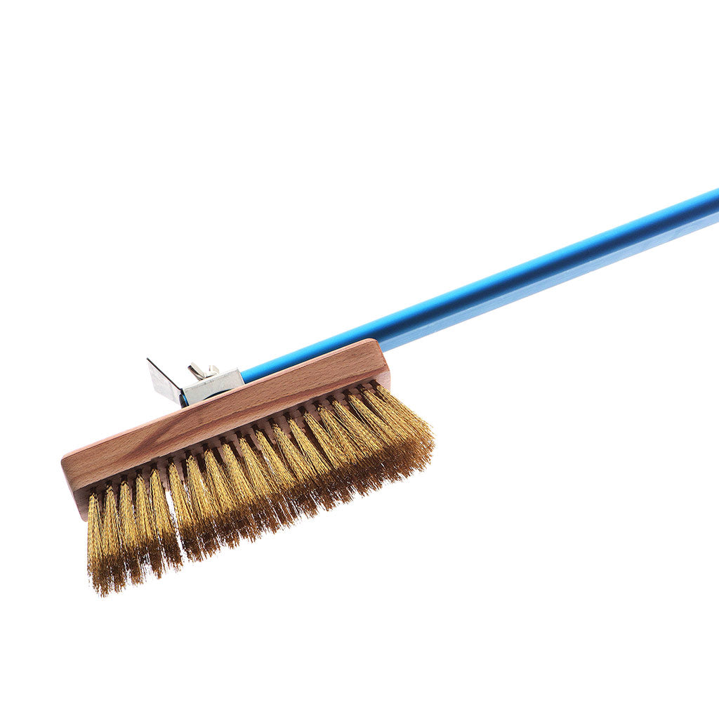 Rotating Head Pizza Oven Brush with Brass Bristles Azzurra Line — The