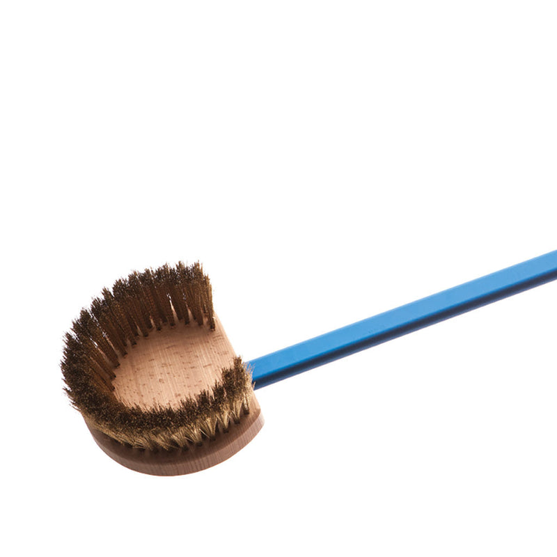 Round Head Pizza Oven Brush with Brass Bristles - Azzurra Line